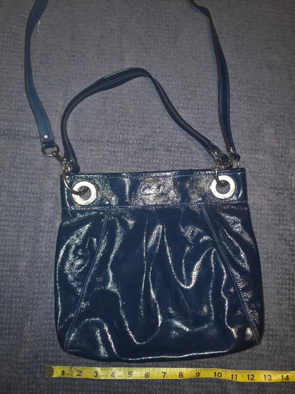 Blue Coach Ashley Hippie shoulder bag